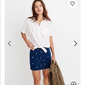 Madewell Tie-front short sleeved shirt, white, XXS